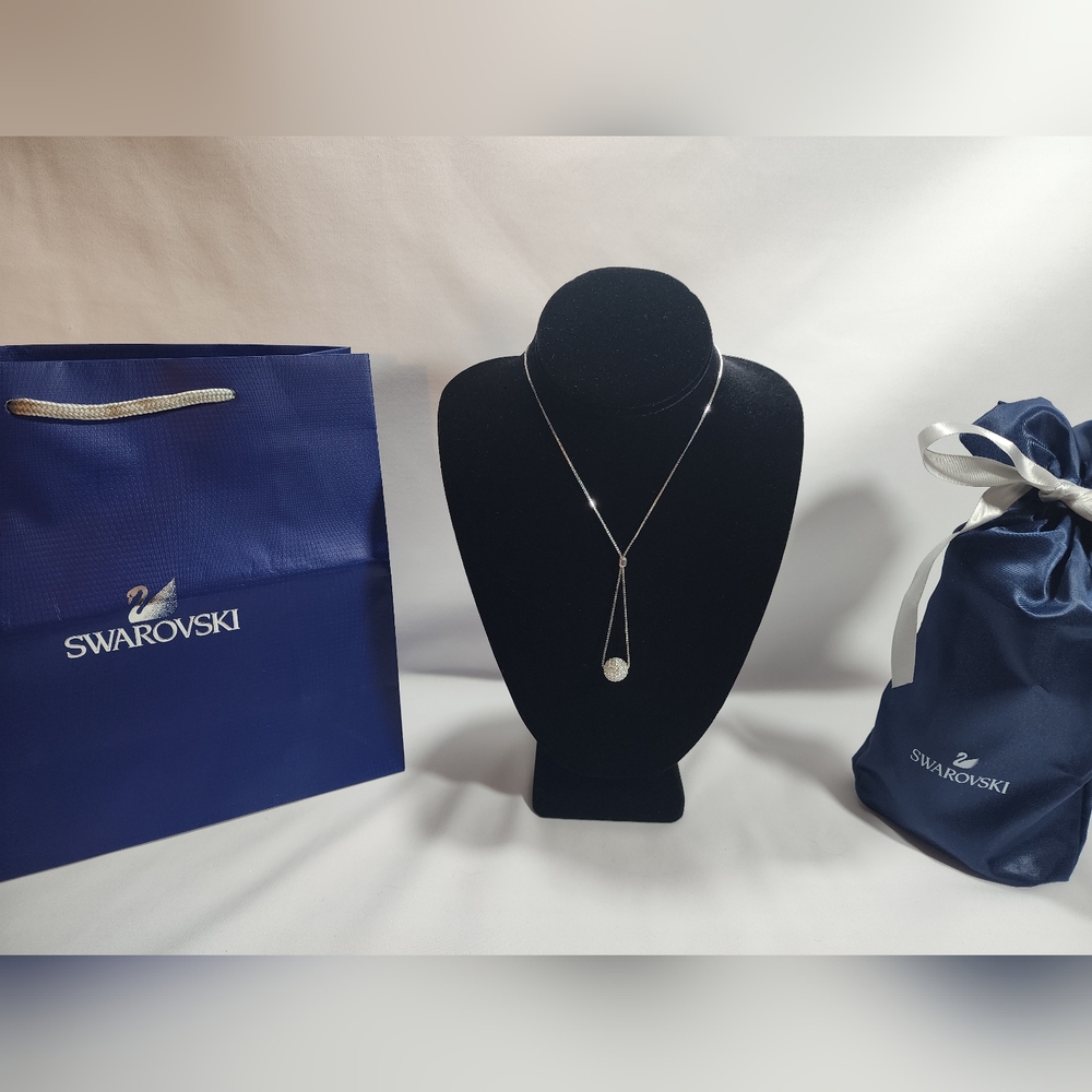 Swarovski Blink Bling Ball Necklace Rhodium Silver - Picture 2 of 10